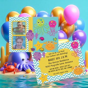 Photo Ocean Sea Life Octopus Birthday Invitation by kids_birthdays at Zazzle