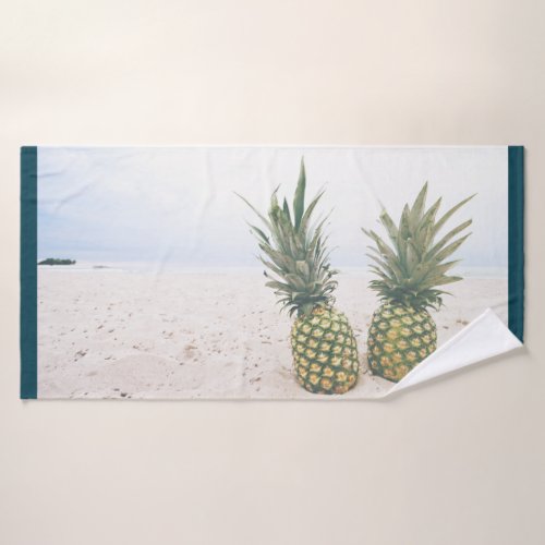 Photo of 2 Pineapples on a Beach Bath Towel Set