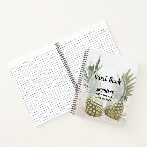 Photo of 2 Pineapples on a Beach Guest Book