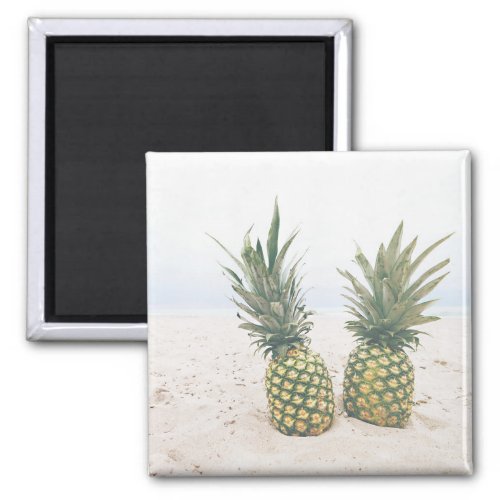 Photo of 2 Pineapples on a Beach Magnet