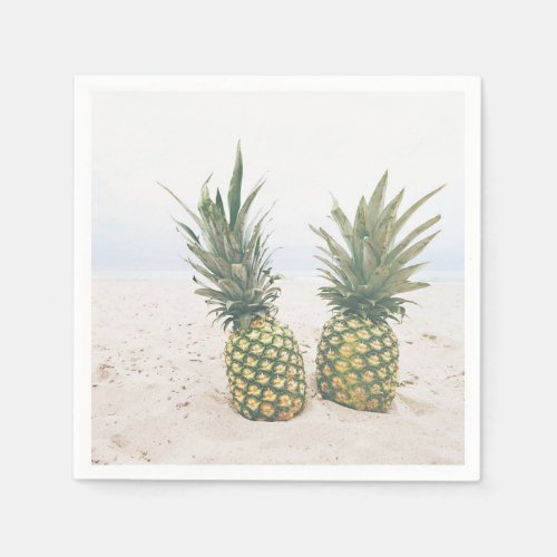 Photo of 2 Pineapples on a Beach Napkins
