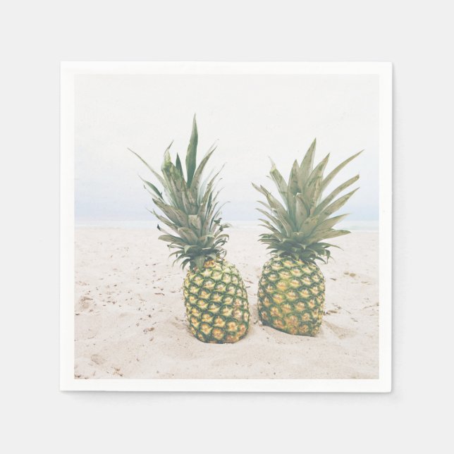 Photo of 2 Pineapples on a Beach Napkins (Front)