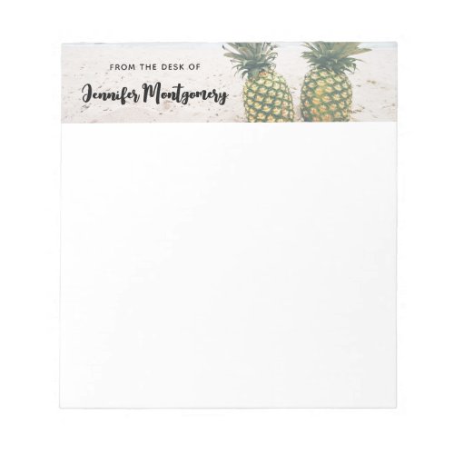 Photo of 2 Pineapples on a Beach Notepad