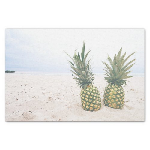 Photo of 2 Pineapples on a Beach Tissue Paper