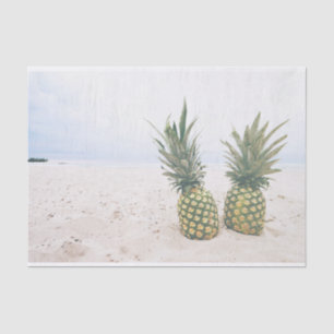 Photo of 2 Pineapples on a Beach Tissue Paper