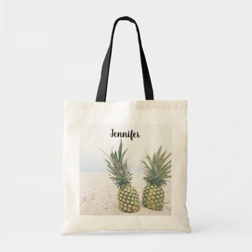 Photo of 2 Pineapples on a Beach Tote Bag