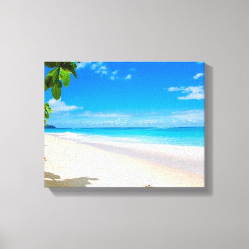 Photo of a Beautiful Sunny Tropical Beach  Canvas Print