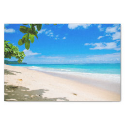 Photo of a Beautiful Sunny Tropical Beach Tissue Paper