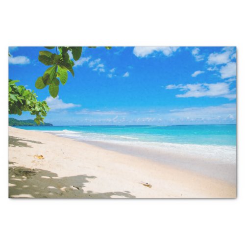 Photo of a Beautiful Sunny Tropical Beach Tissue Paper