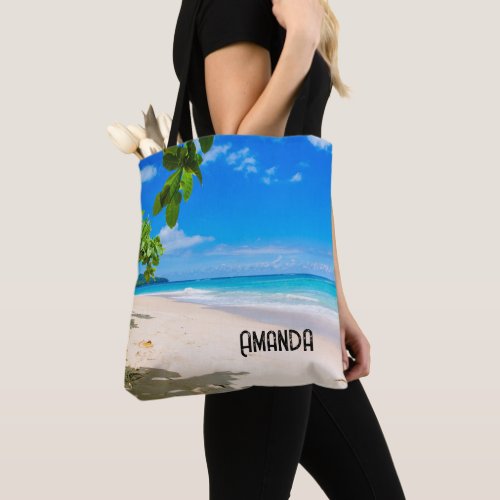 Photo of a Beautiful Sunny Tropical Beach  Tote Bag