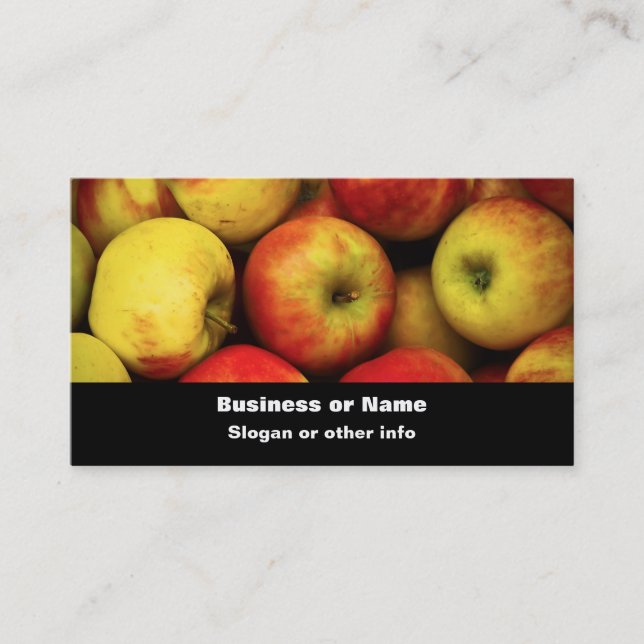 Photo of a Bushel Of Yellow and Red  Apples Business Card (Front)