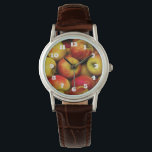 Photo of a Bushel Of Yellow and Red Apples Watch<br><div class="desc">A lovely photograph of a bunch of fresh delicious juicy red and yellow apples. The apples are ripening and have a combination of red and yellow colors mixing together to create a nice colorful contrast. The watch comes with a clockface which is made with big bold white numbers which are...</div>