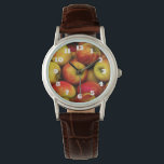 Photo of a Bushel Of Yellow and Red Apples Watch<br><div class="desc">A lovely photograph of a bunch of fresh delicious juicy red and yellow apples. The apples are ripening and have a combination of red and yellow colors mixing together to create a nice colorful contrast. The watch comes with a clockface which is made with big bold white numbers which are...</div>