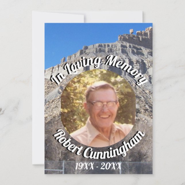  Photo of a Castle Country Hill Loving Memory Invitation (Front)