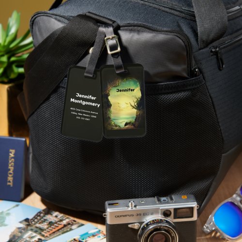 Photo of a Cave overlooking a Tropical Sea Luggage Tag