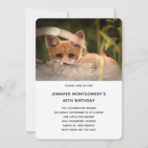 Photo of a Cute Little Fox Birthday Invitation