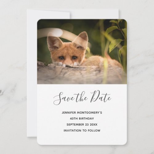 Photo of a Cute Little Fox Save the Date