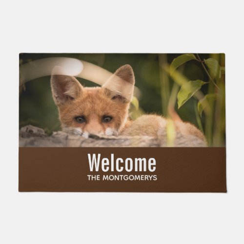 Photo of a Cute Little Orange Fox Doormat