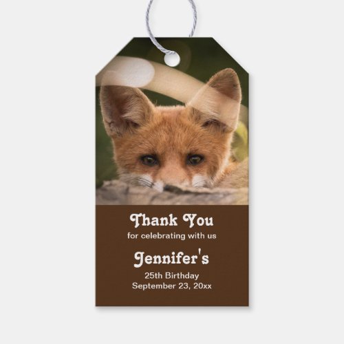 Photo of a Cute Little Orange Fox Favor Gift Tags