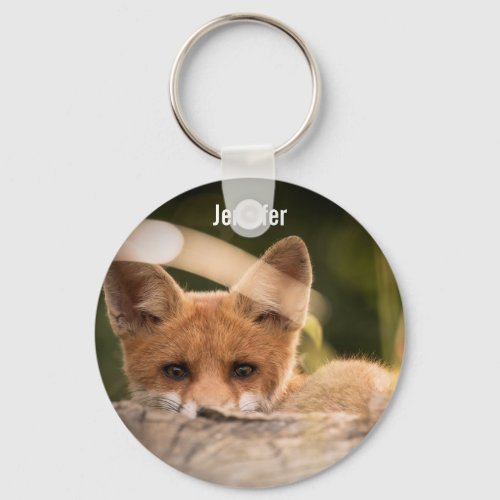 Photo of a Cute Little Orange Fox Keychain