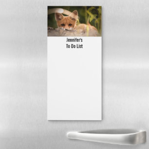 Photo of a Cute Little Orange Fox Magnetic Notepad