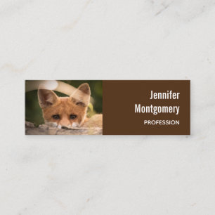 Photo of a Cute Little Orange Fox Mini Business Card