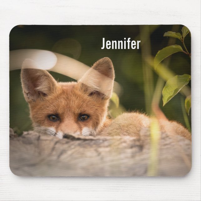 Photo of a Cute Little Orange Fox Mouse Pad (Front)