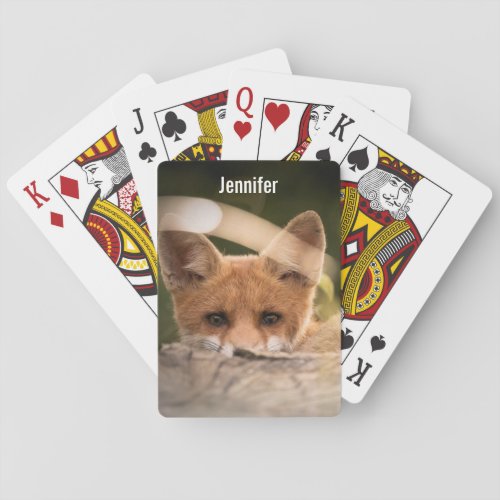 Photo of a Cute Little Orange Fox Poker Cards