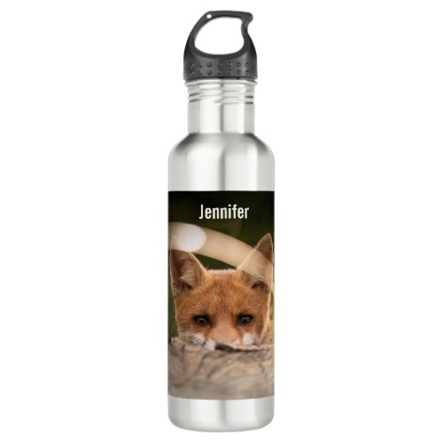 Photo of a Cute Little Orange Fox Stainless Steel Water Bottle
