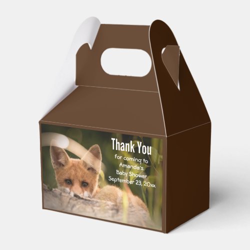 Photo of a Cute Little Orange Fox Thank You Favor Boxes