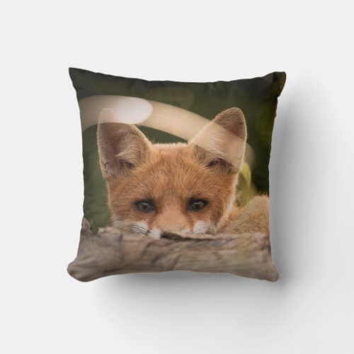Photo of a Cute Little Orange Fox Throw Pillow