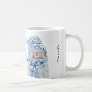 Photo of a Cute Snowman in Winter - Christmas Coffee Mug