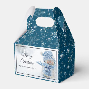 Photo of a Cute Snowman in Winter - Christmas Favor Boxes