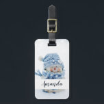 Photo of a Cute Snowman in Winter - Christmas Luggage Tag<br><div class="desc">A luggage tag with a cute photograph of a little snowman. Standing outside in the winter with snow falling all around. This cute little guy is dressed up in blue knitted hat and scarf.</div>