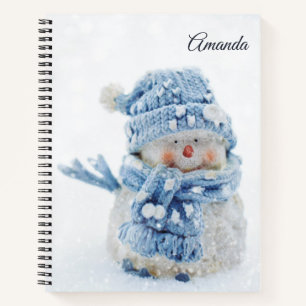 Photo of a Cute Snowman in Winter - Christmas Notebook