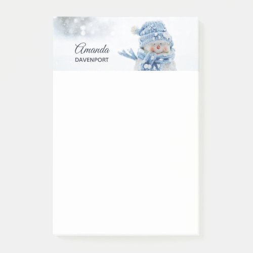 Photo of a Cute Snowman in Winter _ Christmas Post_it Notes