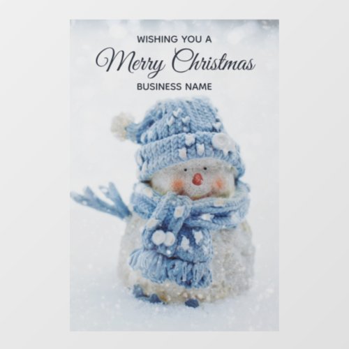Photo of a Cute Snowman in Winter _ Christmas Window Cling