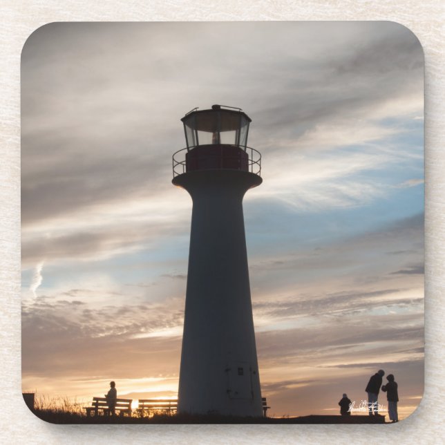 photo of a lighthouse beverage coaster (Front)