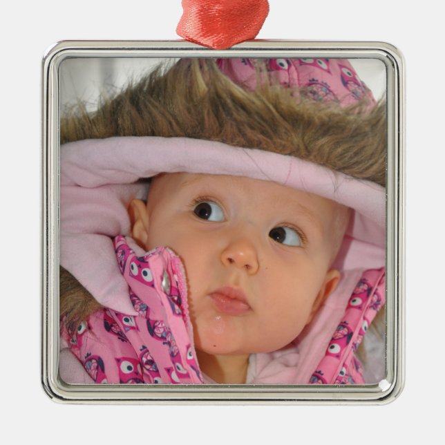Photo of a little girl metal ornament (Front)
