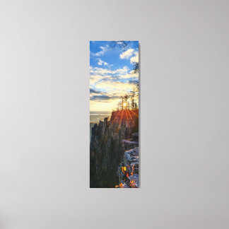 photo of a mountainous autumn forest, mountains, p canvas print