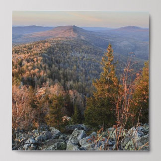 photo of a mountainous autumn forest, mountains, p peel and stick photo tile
