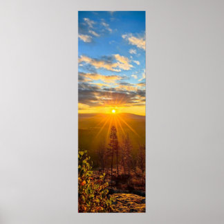 photo of a mountainous autumn forest, mountains, p poster