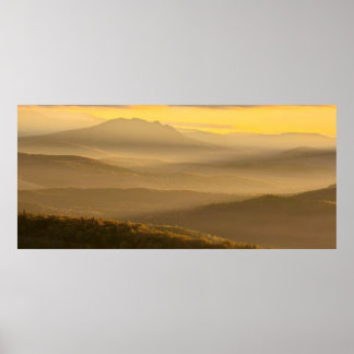 photo of a mountainous autumn forest, mountains, p poster