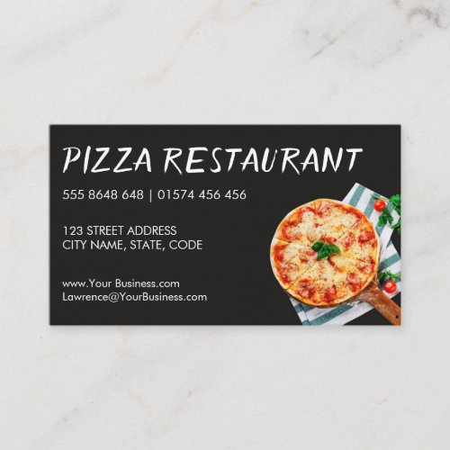 Photo of a Pizza on board _ Business Card