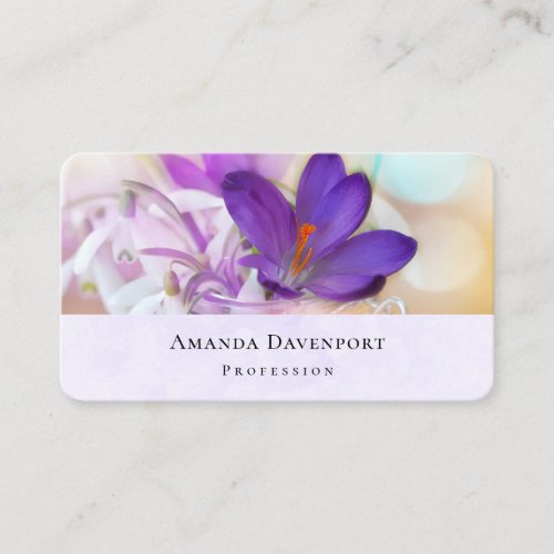 Photo of a Pretty Purple Spring Crocus Business Card
