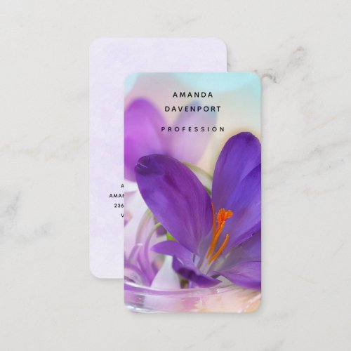 Photo of a Pretty Purple Spring Crocus Business Card