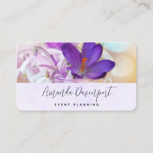 Photo of a Pretty Purple Spring Crocus Business Card