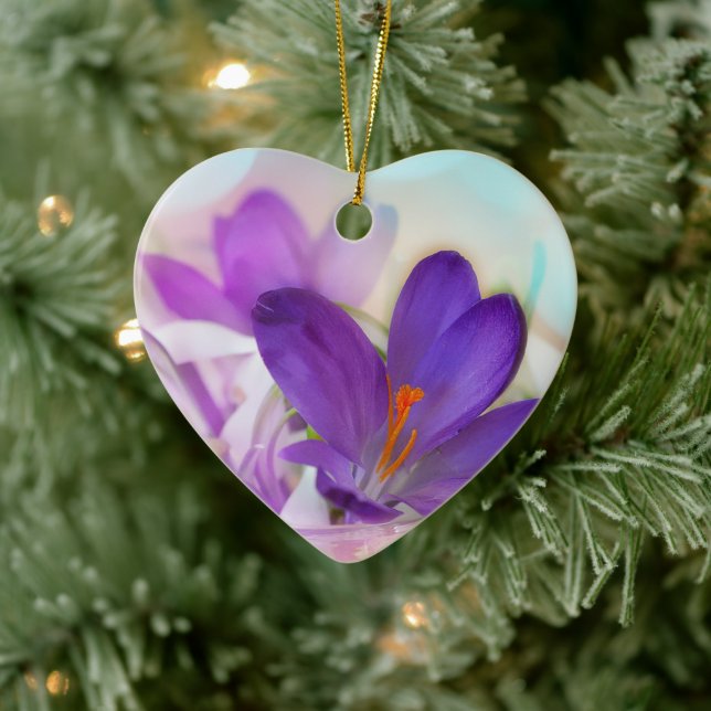 Photo of a Pretty Purple Spring Crocus Ceramic Ornament (Tree)