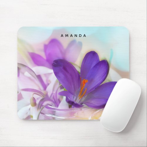 Photo of a Pretty Purple Spring Crocus Mouse Pad