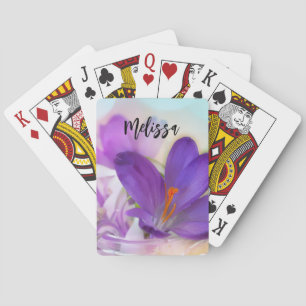 Photo of a Pretty Purple Spring Crocus Poker Cards